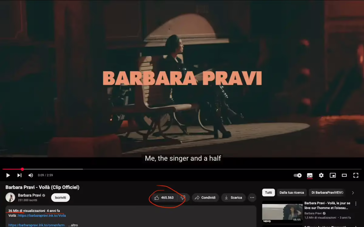 volià Barbara Pravi Youtube